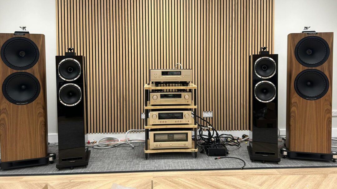 Accuphase, MusicWorks and Fyne Audio system set up for Bristol Show